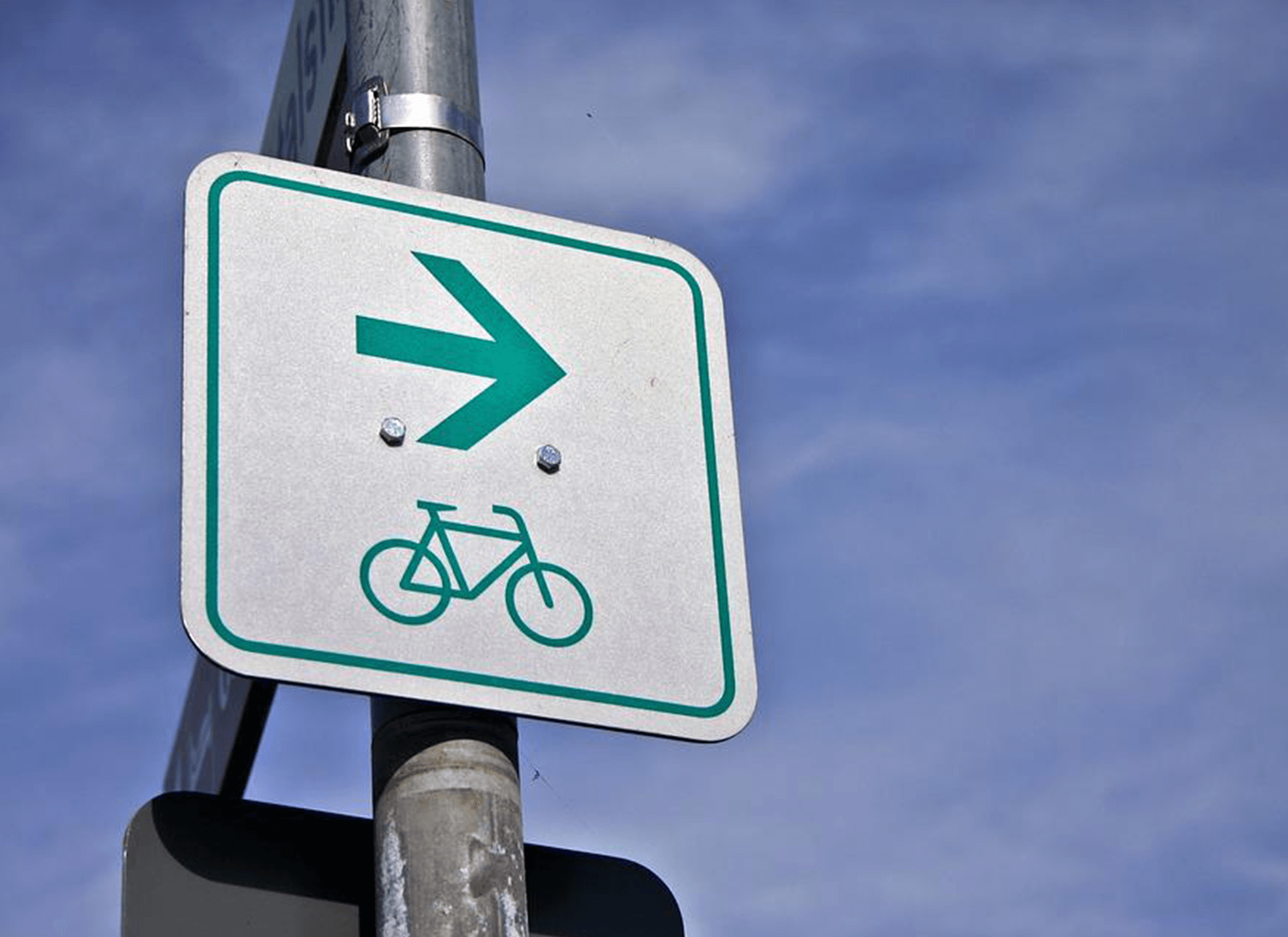WestLAND's Group Multimodal Network Image - Shows a bike street sign.